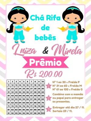 Chá Rifa Gêmeas Jasmine Princesa para Editar Online