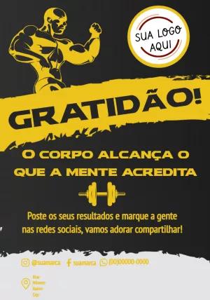 Cartão de Agradecimento Fitness Motivacional para Editar Online