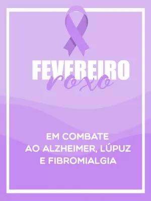 Post Fevereiro Roxo com Laço Roxo para Editar Online