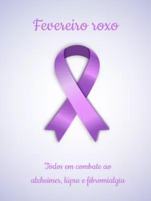 Post para Campanha Fevereiro Roxo Editável Online