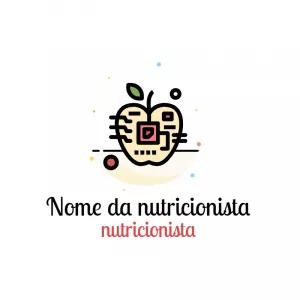 Logo Nutricionista com Maçã Tecnológica para Editar Online