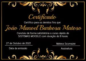 Certificado Dourado Elegante para Editar e Imprimir