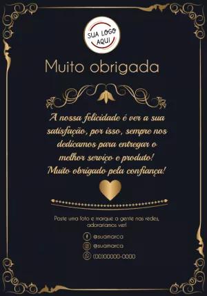 Cartão de Agradecimento Elegante pela Compra para Editar Online