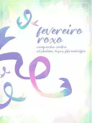 Post Fevereiro Roxo com Laços para Editar Online