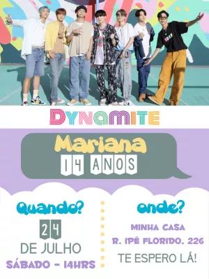 Convite de Aniversário BTS K-pop para Editar Online