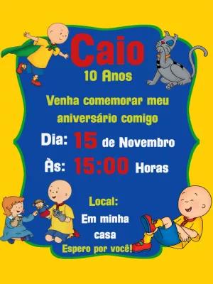 Convite de Aniversário Caillou para Editar Online