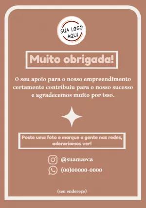 Cartão de Agradecimento pela Compra para Editar Online