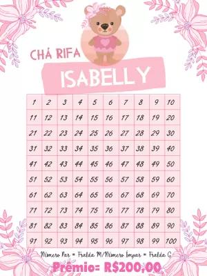 Chá Rifa Ursinha Floral: Edite Online e Imprima em Casa