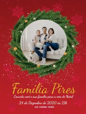 Convite de Natal com Foto para Editar Online
