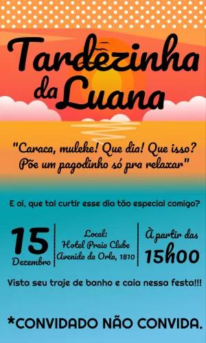 Convite de Aniversário Tardezinha com Pôr do Sol para Editar