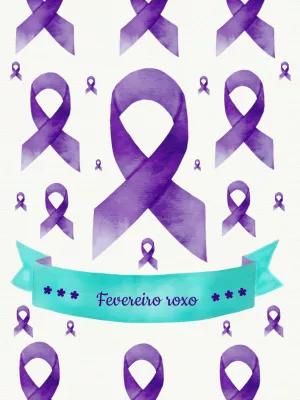 Post Fevereiro Roxo com Laço Roxo para Editar Online
