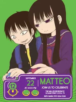 Hi Score Girl Birthday Invitation Editable Template