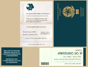 Convite Digital de Aniversário Tema Passaporte para Editar
