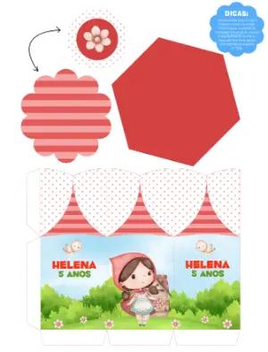 Centro de Mesa Chapeuzinho Vermelho Editável para Imprimir