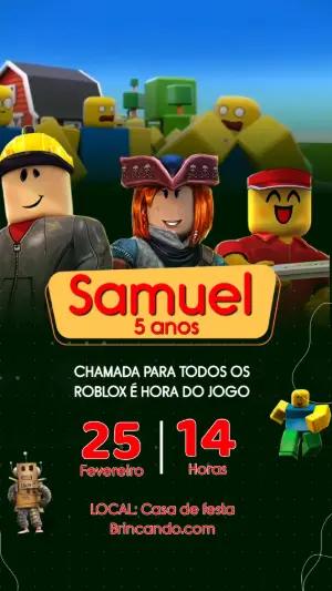 Convite Animado Roblox: Vídeo de Aniversário Infantil para Editar