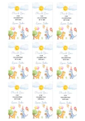 Cute Dinosaur Thank You Tags - Editable Digital Template