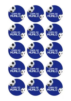 Tag de Lembrancinha Futebol Azul Editável para Festa