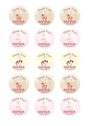 Editable Farm Animal Birthday Thank You Tags Template