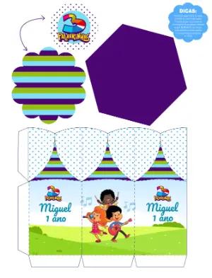 Centro de Mesa Palavrinhas para Aniversário Infantil Editável