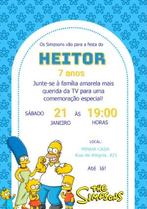 Convite de Aniversário Simpsons para Editar Online Facilmente