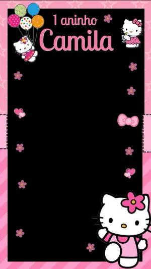 Moldura para Stories Aniversário Hello Kitty Editável Online