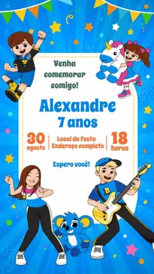 Convite Digital Brancoala para Aniversário Infantil Editável