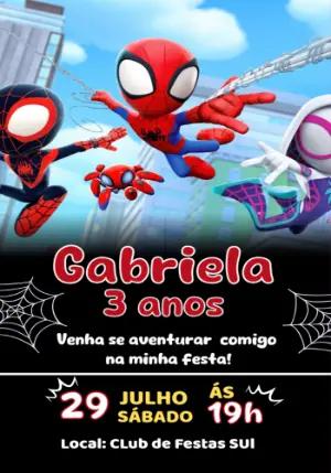 Convite Aniversário Spidey e Seus Amigos para Editar Online