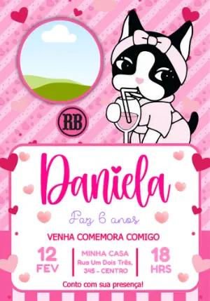 Convite de Aniversário Editável Rebecca Bonbon