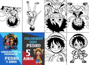 Lembrancinha Livro de Colorir One Piece Editável Online