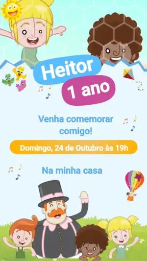 Convite Animado Aniversário Mundo Bita para Editar Online