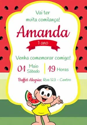 Convite de Aniversário Magali Melancia para Editar Online