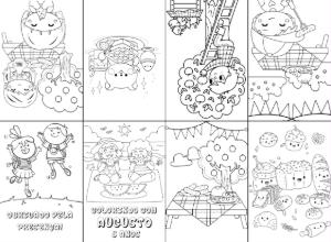 Mini Livro de Colorir Piquenique para Editar Online