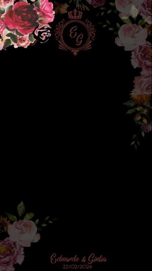 Moldura para Stories Floral Marsala com Monograma Editável