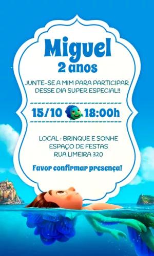 Convite de Aniversário Luca Editável Online com Personagens