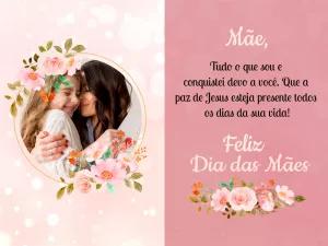 Cartão Dia das Mães com Foto Floral para Editar Online