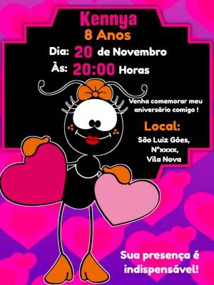 Convite de Aniversário Smilingüido para Editar Online
