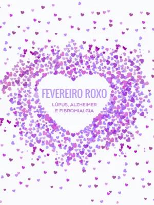 Arte Fevereiro Roxo com Corações para Editar Online