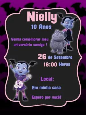 Convite de Aniversário Vampirina para Editar Online