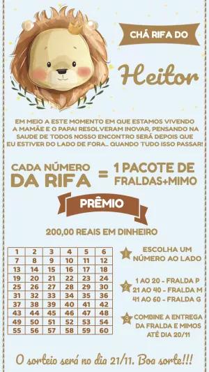 Convite Chá Rifa Leãozinho Safari para Editar e Imprimir