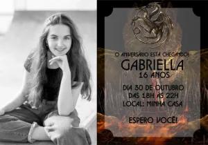 Convite de Aniversário Targaryen com Foto Editável Online