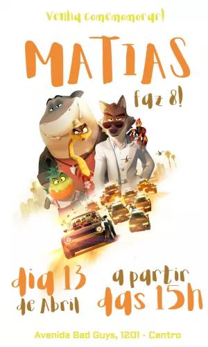 Convite de Aniversário Os Caras Malvados Editável Online