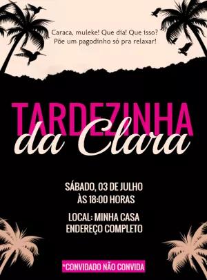 Convite de Aniversário Tardezinha Tropical para Editar Online