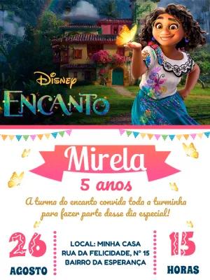 Convite de Aniversário Encanto com Mirabel para Editar Online