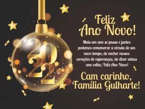 Cartão de Ano Novo Dourado Elegante para Editar Online
