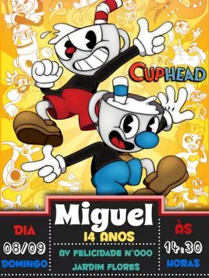 Convite de Aniversário Cuphead para Editar Online