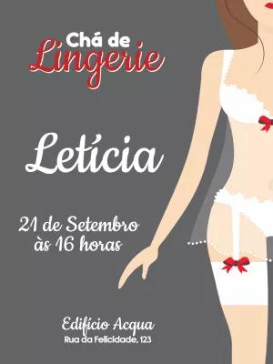 Convite de Chá de Lingerie Elegante para Editar Online