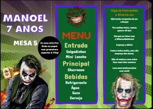 Menu de Aniversário Coringa para Editar Online