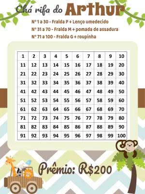 Chá Rifa Safari com Animais da Selva para Editar Online