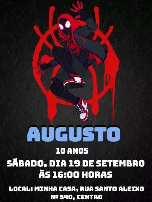 Convite Aniversário Homem Aranha Miles Morales para Editar Online
