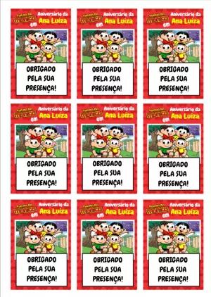 Tag de Aniversário Turma da Mônica para Editar Online